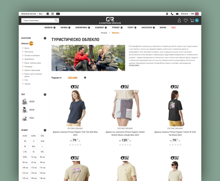 Миграция на онлайн магазин Campingrocks.bg от custom платформа към Magento - 2